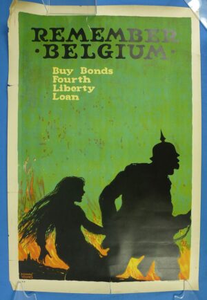 WWI Liberty Bond Poster: "Remember Belgium"