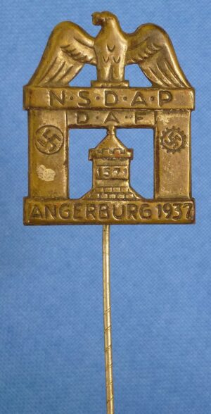 1937 NSDAP DAF Angerburg Commemorative Badge Stickpin
