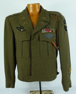 Attributed 101st Airborne Division Ike Jacket with Bullion Insignia and Free French Paratrooper Wing