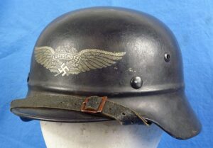 Named WWII Luftschutz Beaded M40 Helmet by Emaillerwerke A.G., Fulda