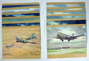 Set of 12 Military Air Transport Aircraft Prints by Charles Hubbell