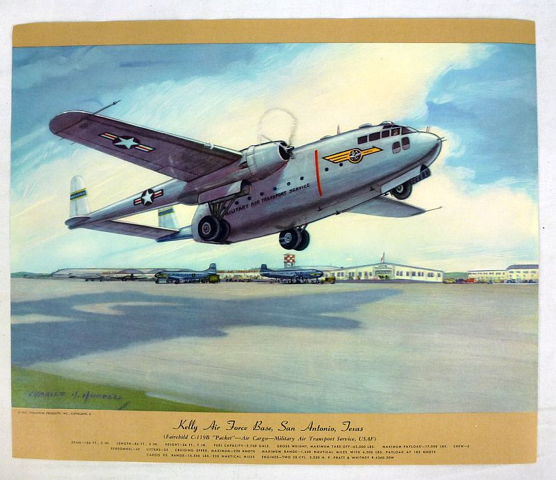 Set of 12 Military Air Transport Aircraft Prints by Charles Hubbell - Image 12