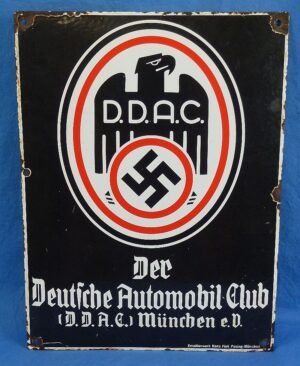 Enamel Munich DDAC German Automobile Association Building Sign