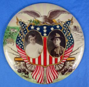 WWI Era Patriotic Soldier Portrait Photograph 9 inch Display Disk