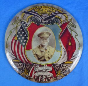 WWII Period "Polish Falcons" Polish-American Soldier Portrait Photograph Display Disk