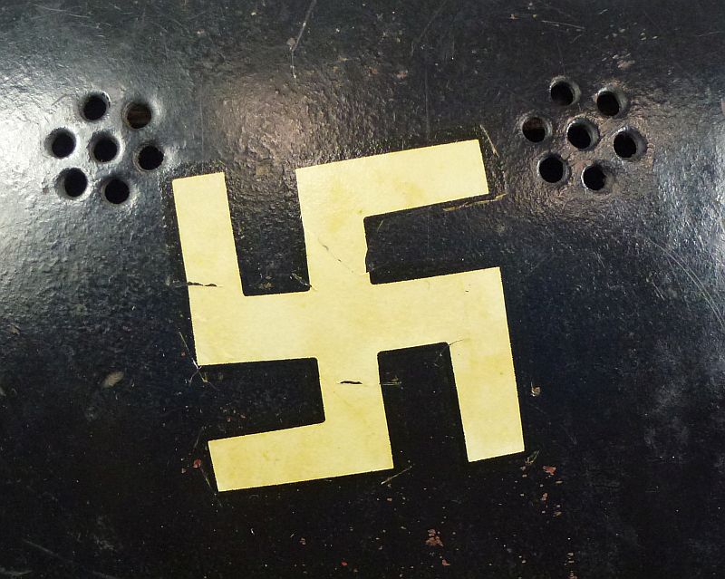 Early M34 Double Decal Fire Police Helmet with Comb - Image 4