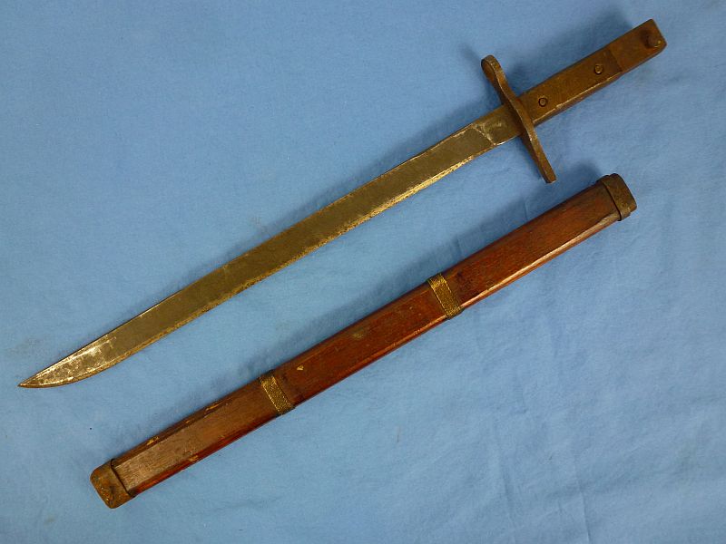 WWII Japanese Type 30 Arisaka Rifle Bayonet in Wooden Arsenal by Mukden Arsenal in Manchuria - Image 2