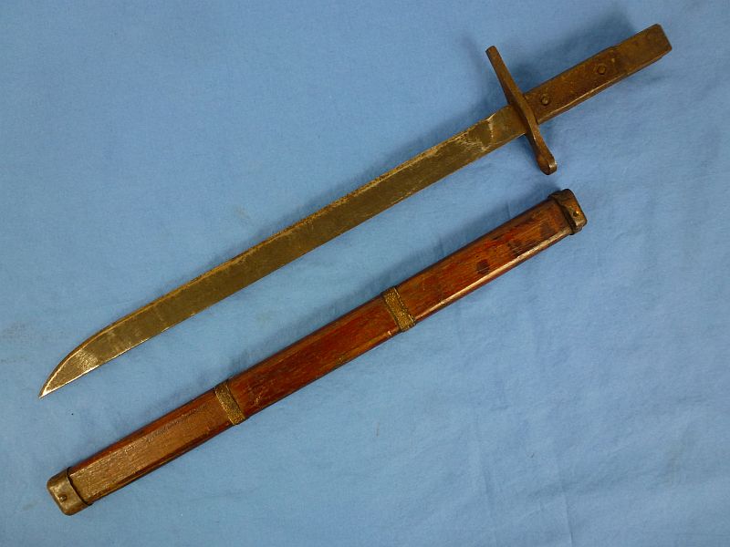WWII Japanese Type 30 Arisaka Rifle Bayonet in Wooden Arsenal by Mukden Arsenal in Manchuria - Image 3