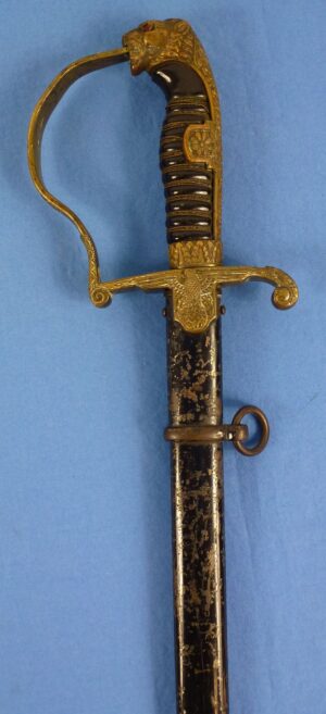 WWII Germany Army Officer Lion Head Sword by Ernst Pack & Söhne