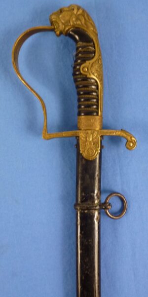 WWII Germany Army Officer Lion Head Sword by E. & F. Horster