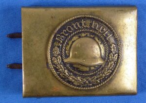 WWI Veterans Group “Front Heil” Brass Belt Buckle