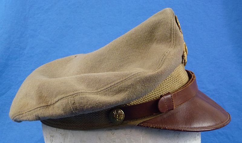 WWII U.S. Army Air Force Officer Khaki True Crusher “Flighter” Cap by Bancroft - Image 3