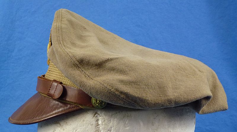 WWII U.S. Army Air Force Officer Khaki True Crusher “Flighter” Cap by Bancroft - Image 5