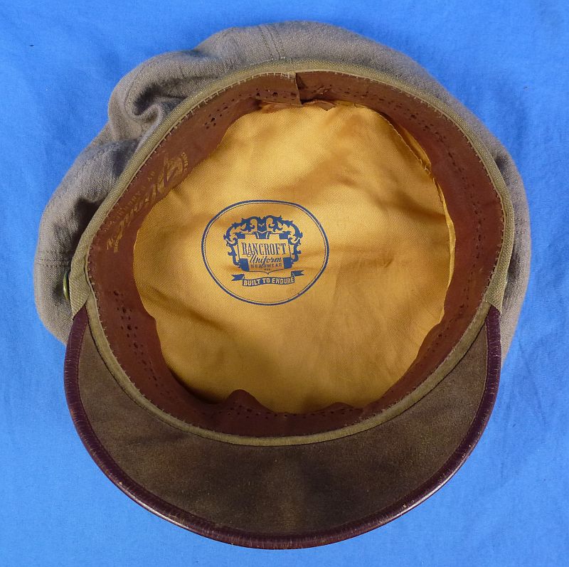 WWII U.S. Army Air Force Officer Khaki True Crusher “Flighter” Cap by Bancroft - Image 7